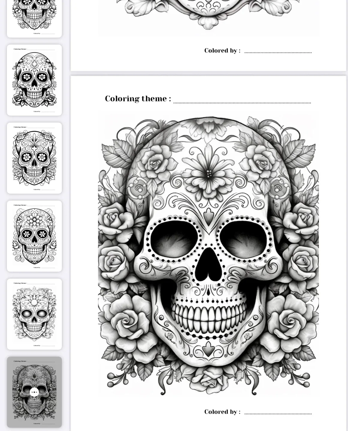 Enchanting Sugar Skull Coloring Book for Adult & Teen image indicator(5)