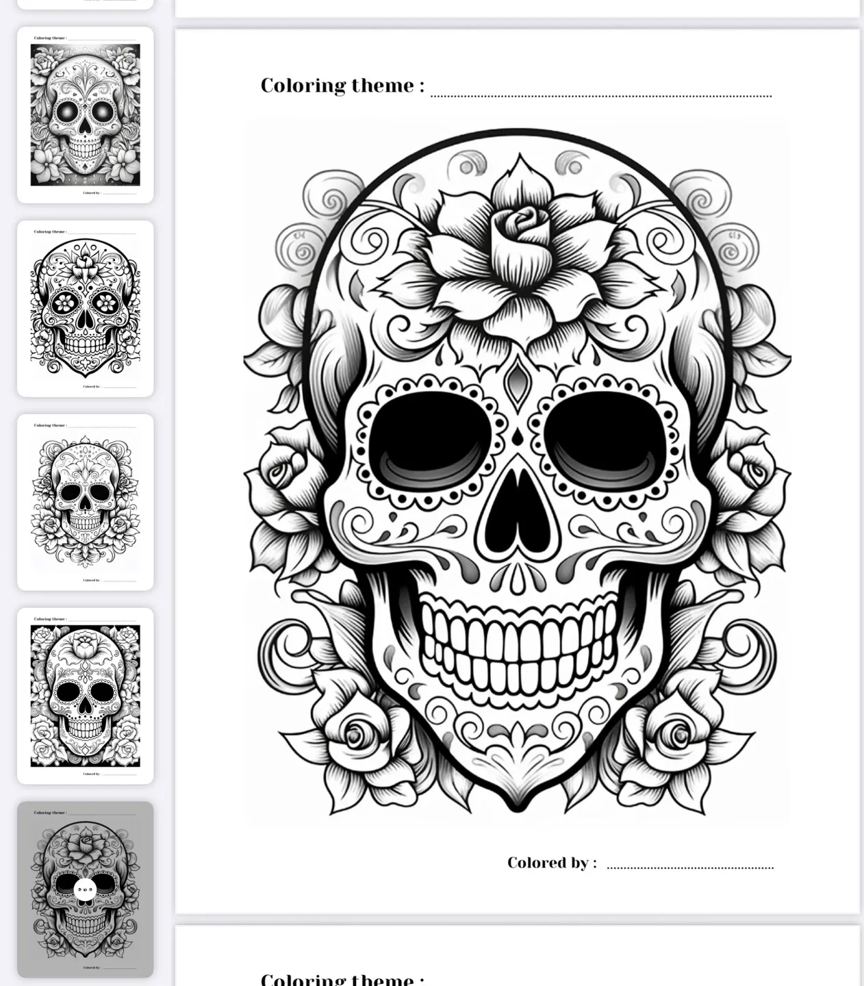 Enchanting Sugar Skull Coloring Book for Adult & Teen image indicator(3)
