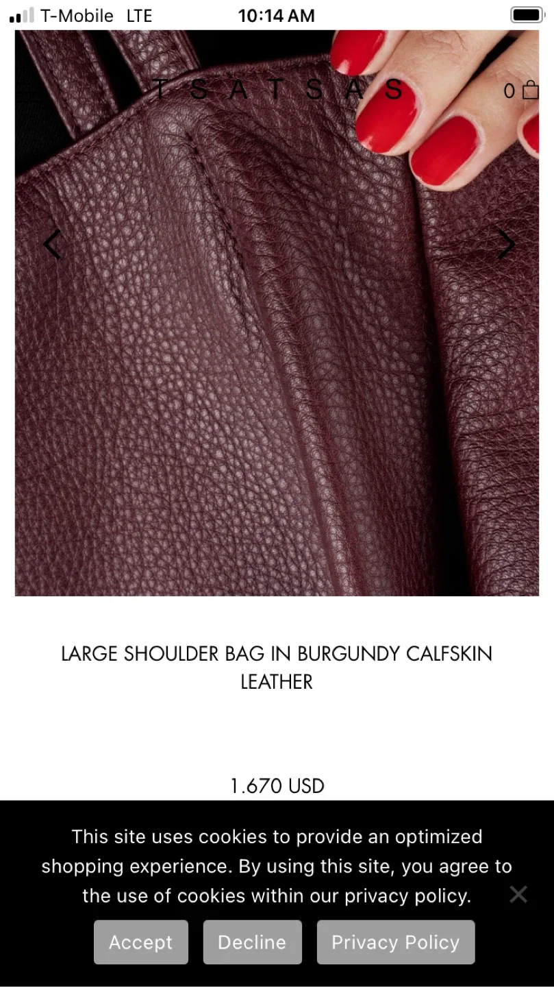 Italian Leather Burgundy Tote Bag - Large image indicator(4)