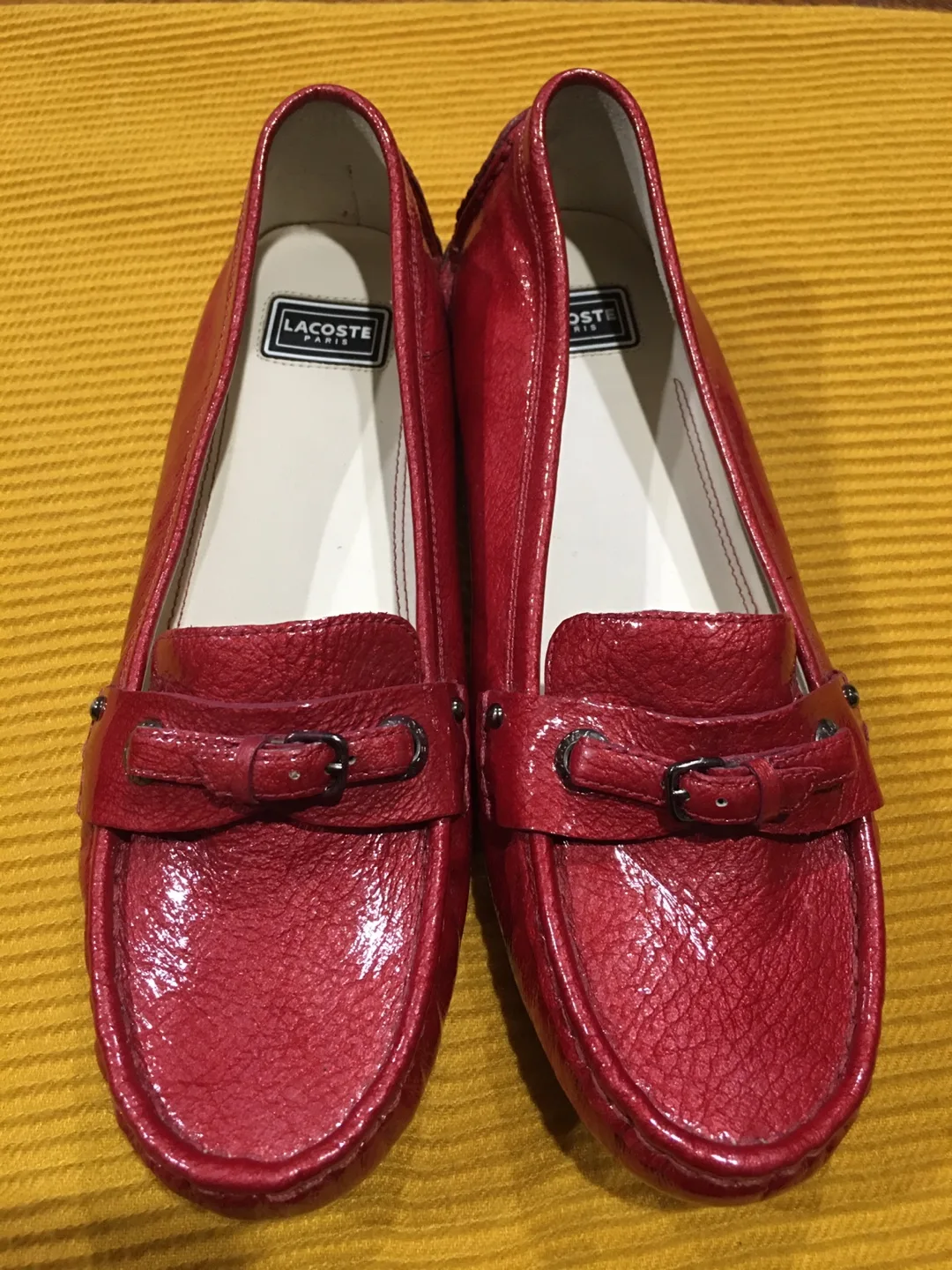 Lacoste Stella Red Leather Loafers - Women's Size 6 image indicator(3)