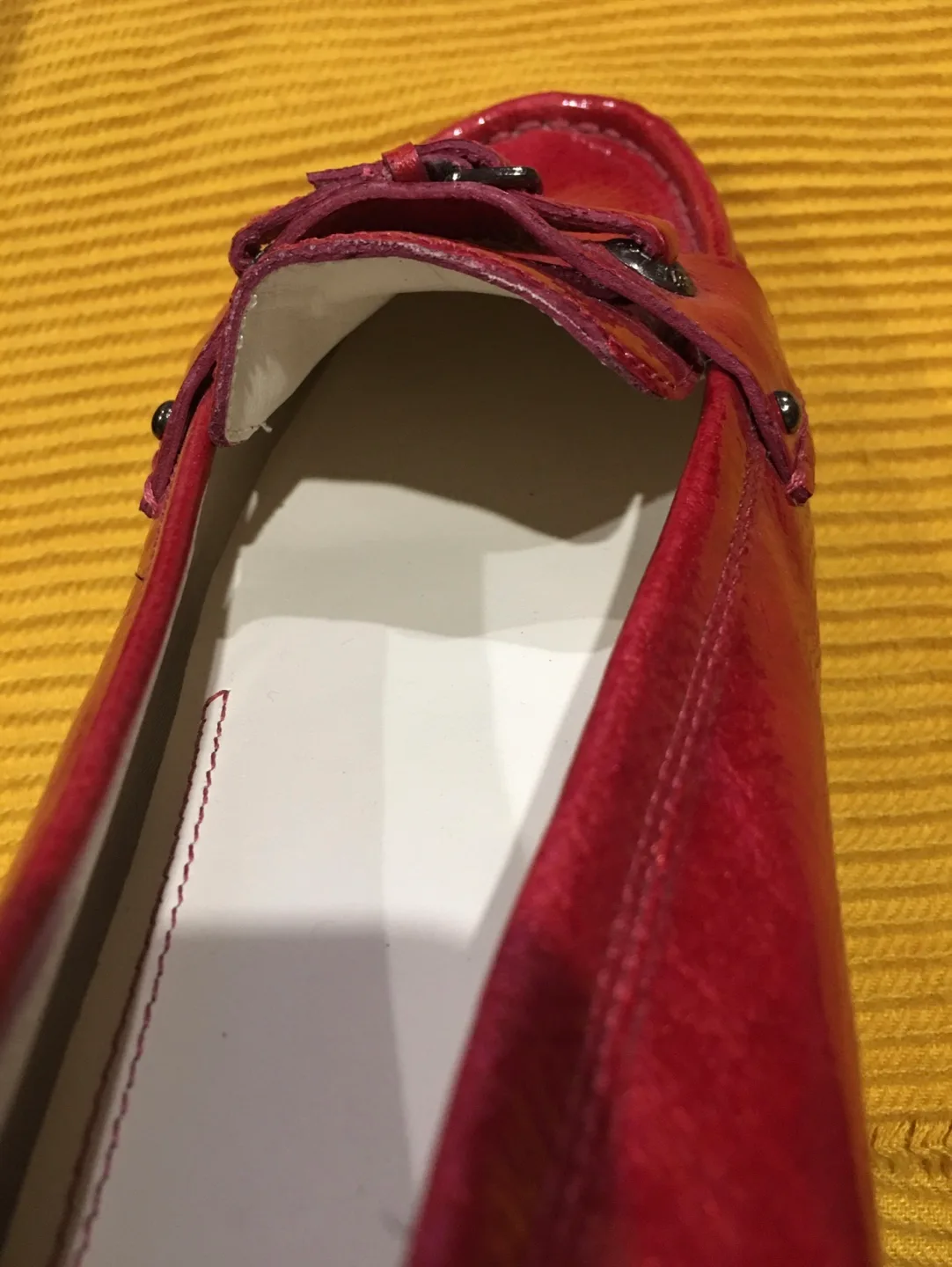 Lacoste Stella Red Leather Loafers - Women's Size 6 image indicator(4)