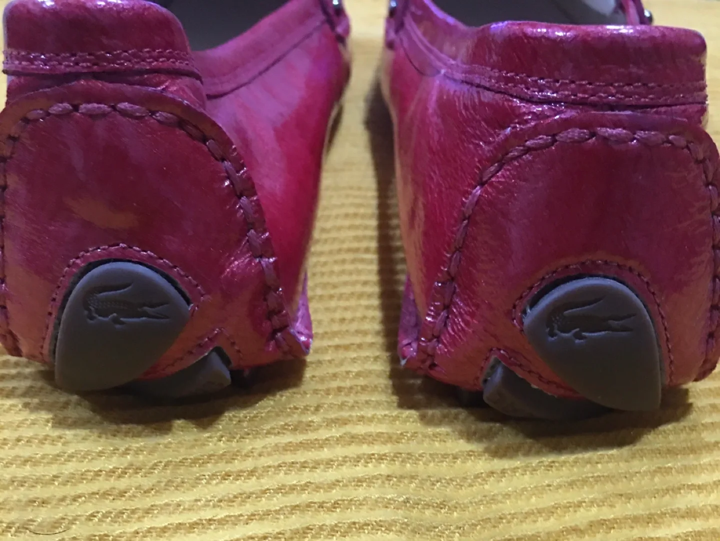 Lacoste Stella Red Leather Loafers - Women's Size 6 image indicator(5)