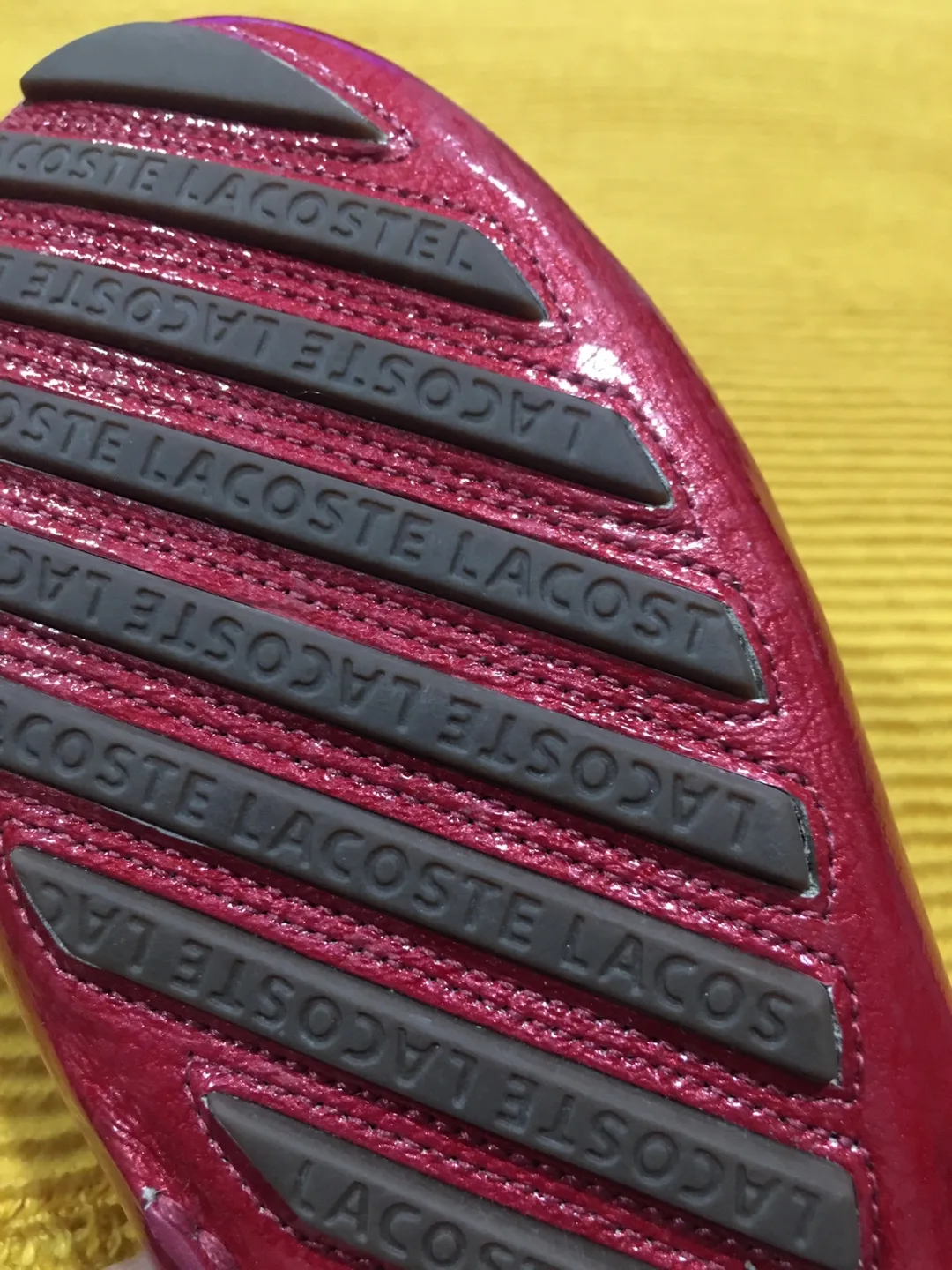 Lacoste Stella Red Leather Loafers - Women's Size 6 image indicator(6)