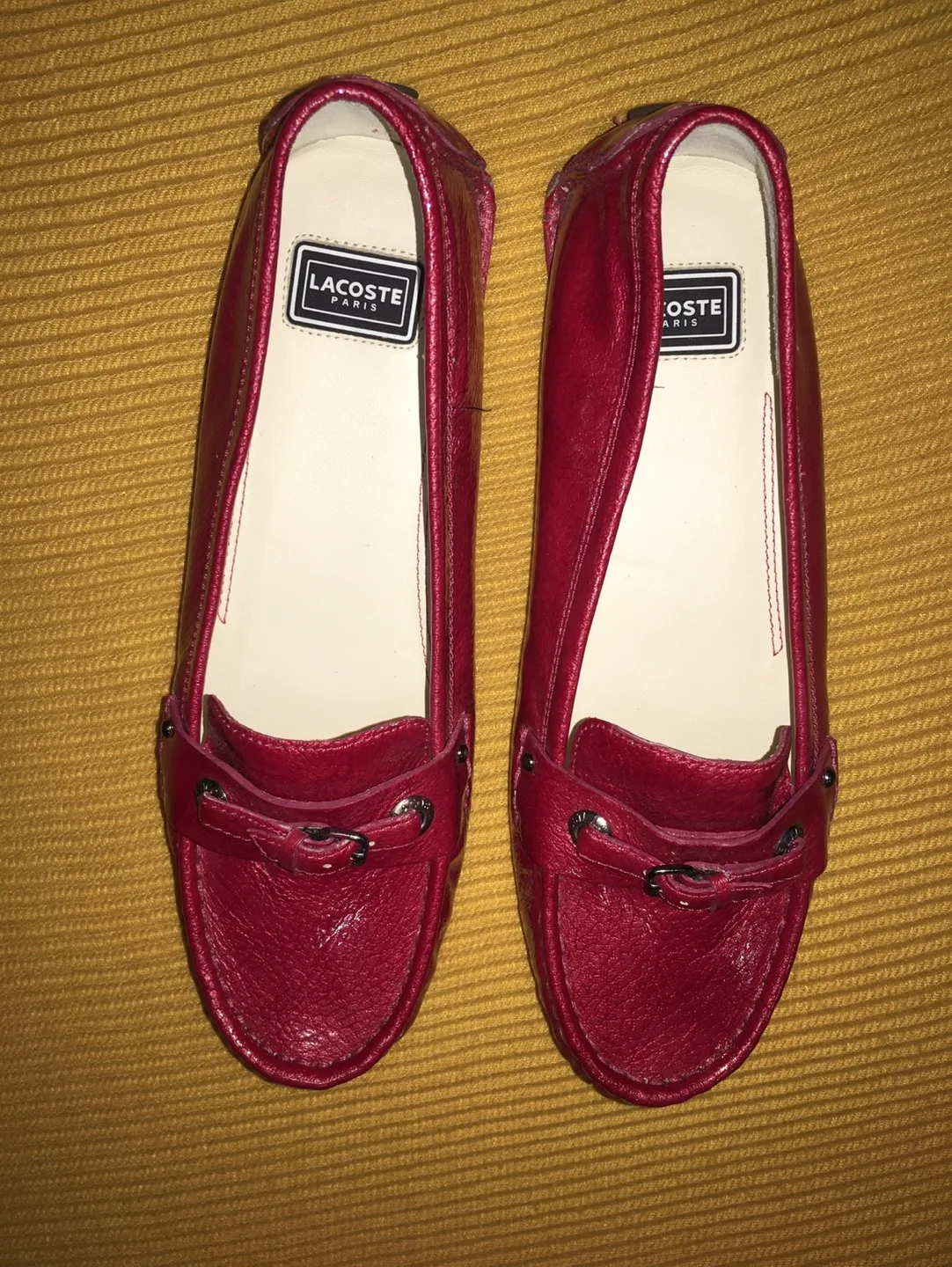 Lacoste Stella Red Leather Loafers - Women's Size 6 image indicator(7)