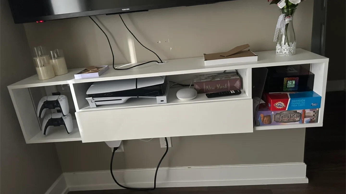 White Floating Entertainment Center - 55 inch image indicator(2)