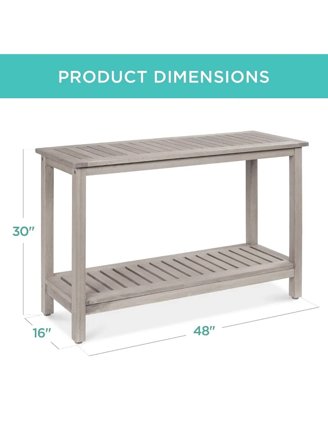 Grey Wooden Console Table - 48" x 30" image indicator(2)