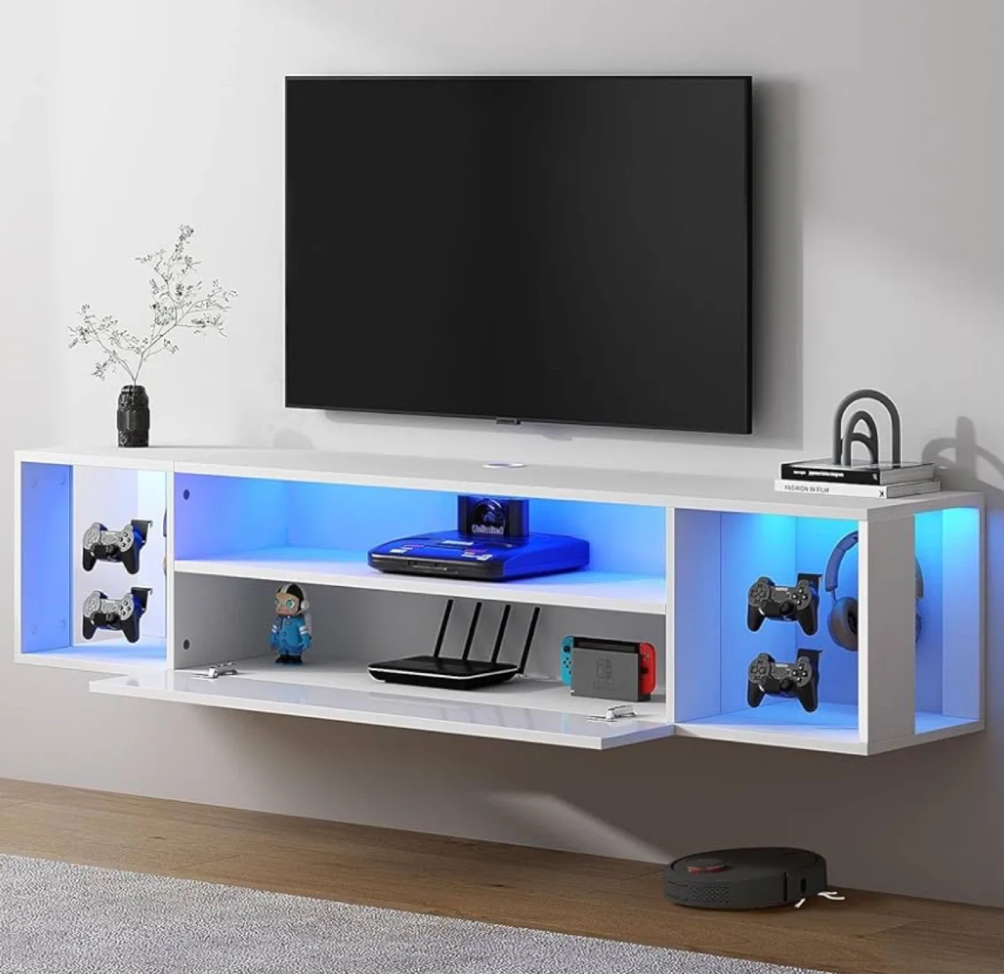White Floating Entertainment Center - 55 inch