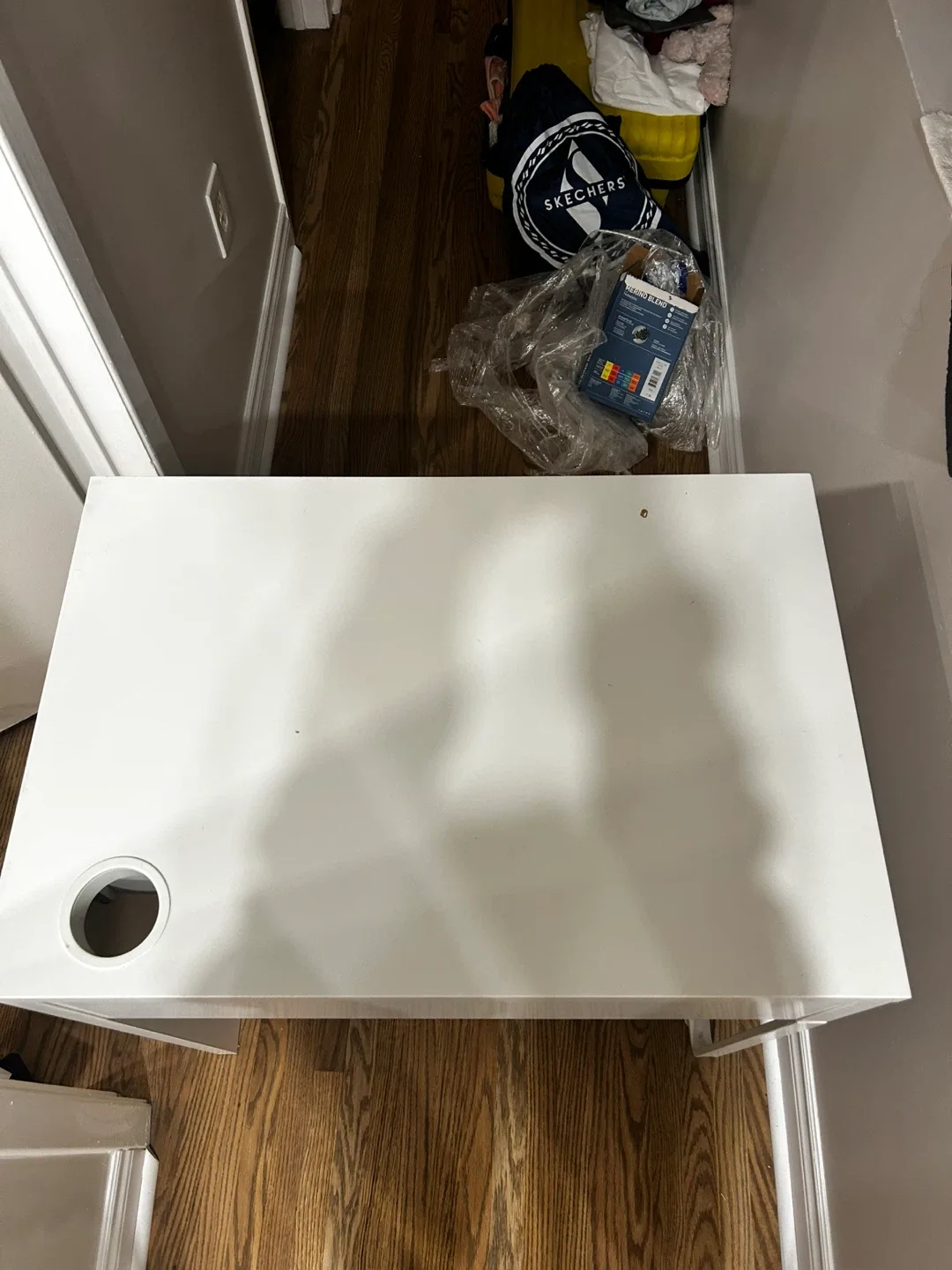 IKEA White Desk with Drawer and Cup Holder image indicator(3)