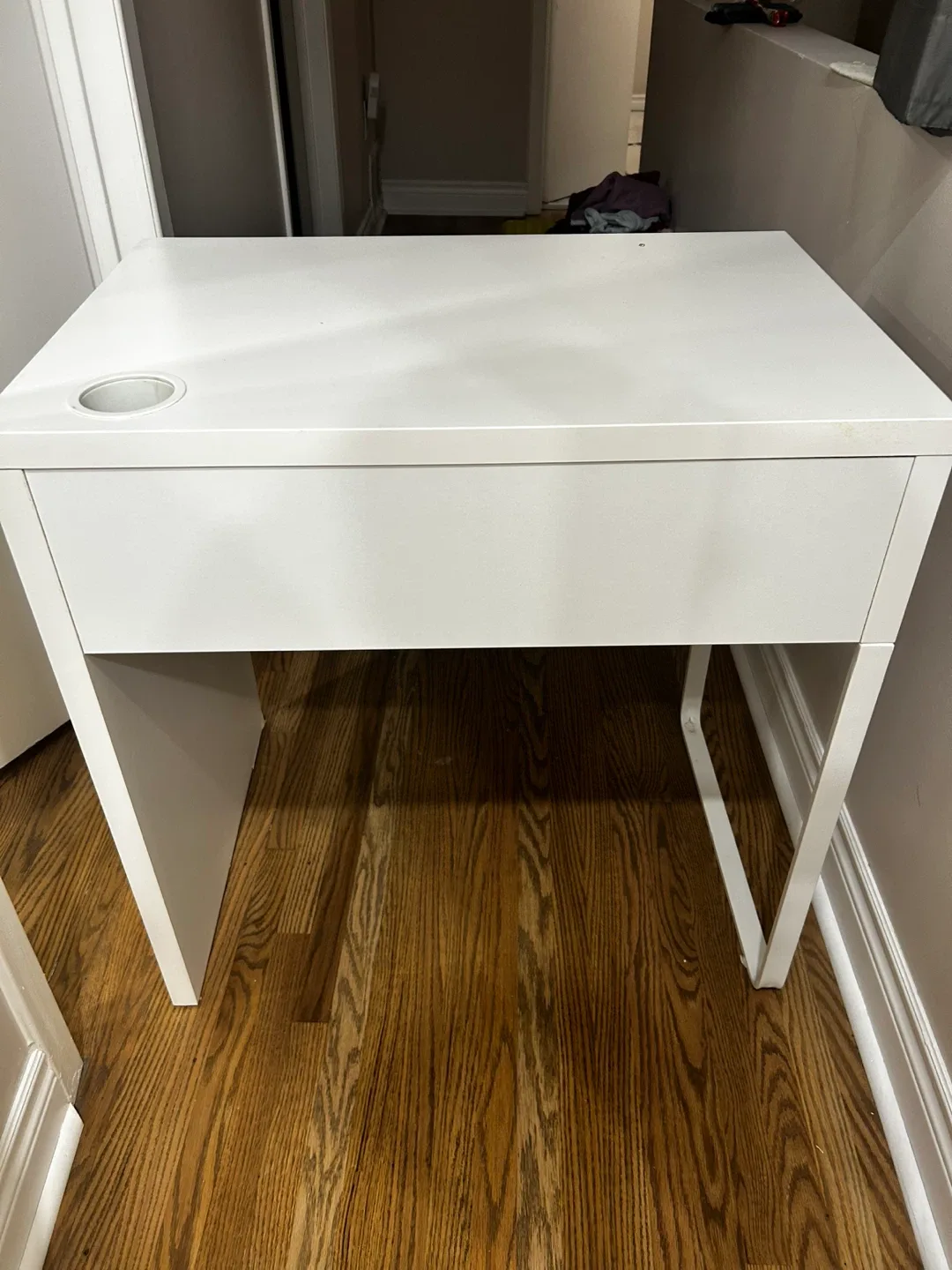 IKEA White Desk with Drawer and Cup Holder image indicator(2)