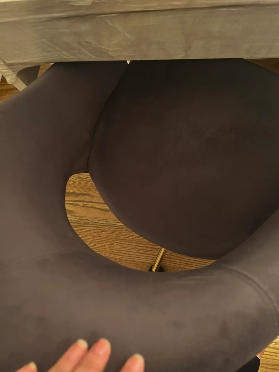 Grey Velvet Swivel Desk Chair image indicator(2)