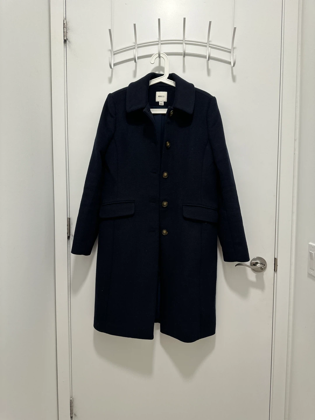 RW&CO. Wool Blend Coat - Navy Blue
