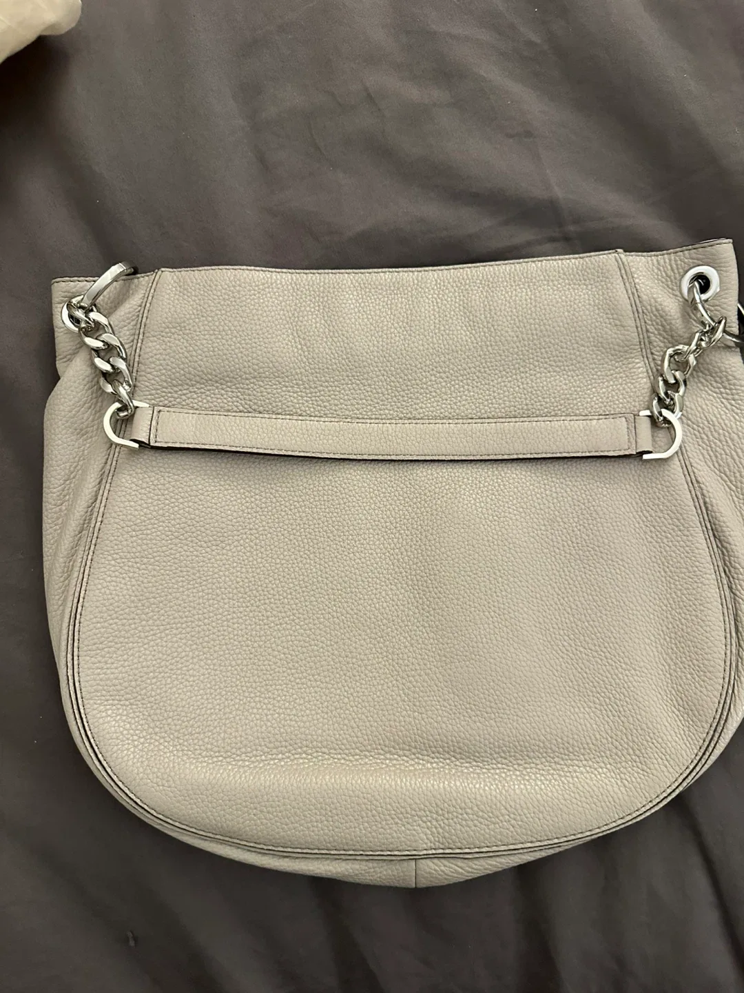 Michael Kors Grey Leather Hobo Bag image indicator(2)