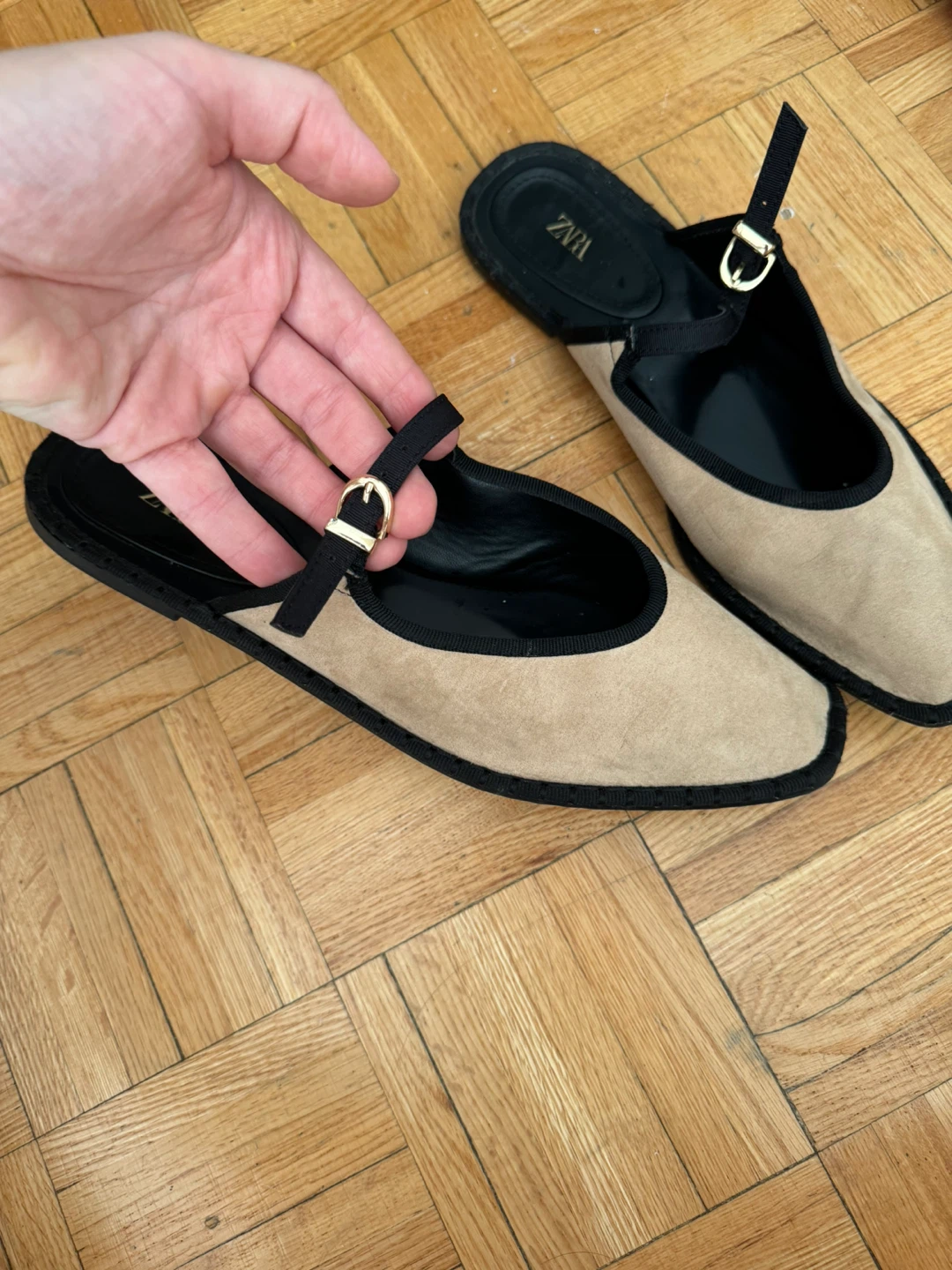 Zara Beige & Black Mules - Size 41 - photo 2