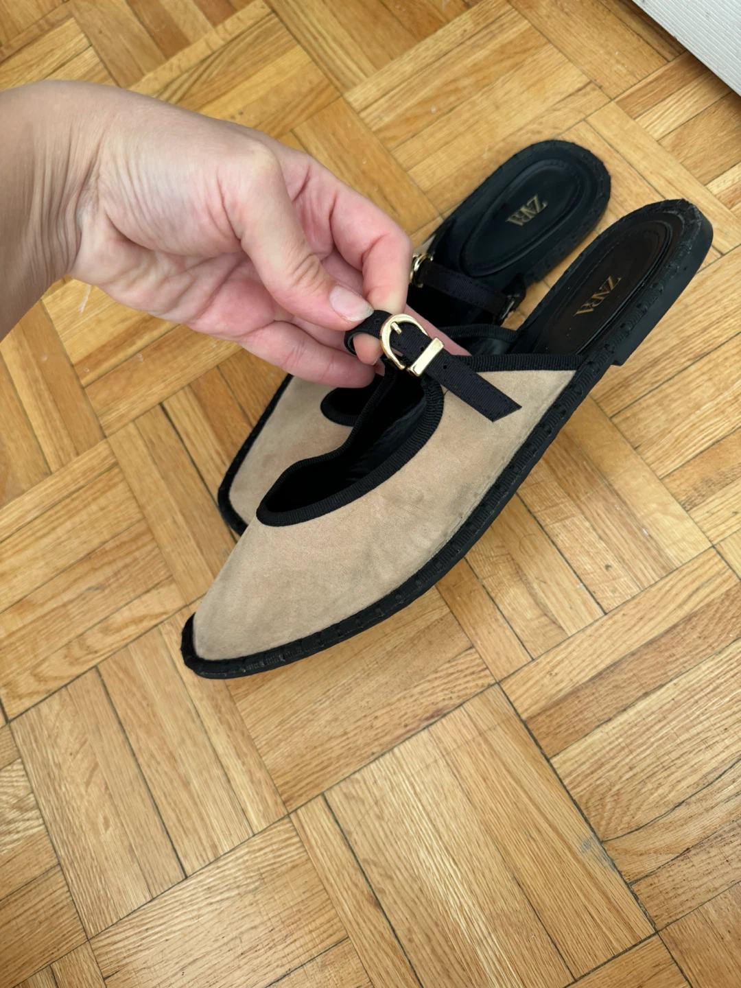 Zara Beige & Black Mules - Size 41 - photo 3