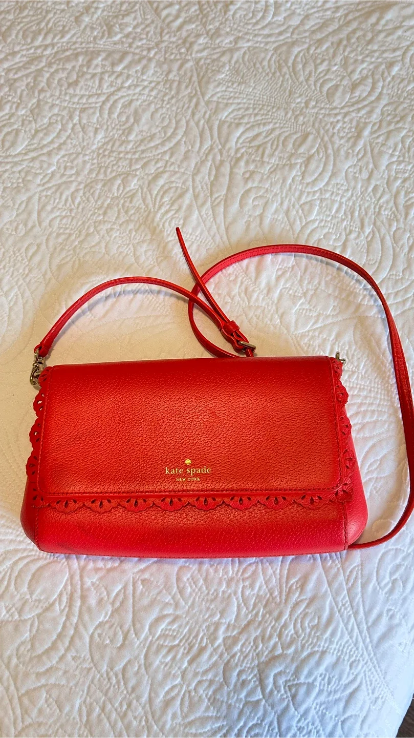 Kate Spade Red Leather Crossbody Bag image indicator(2)