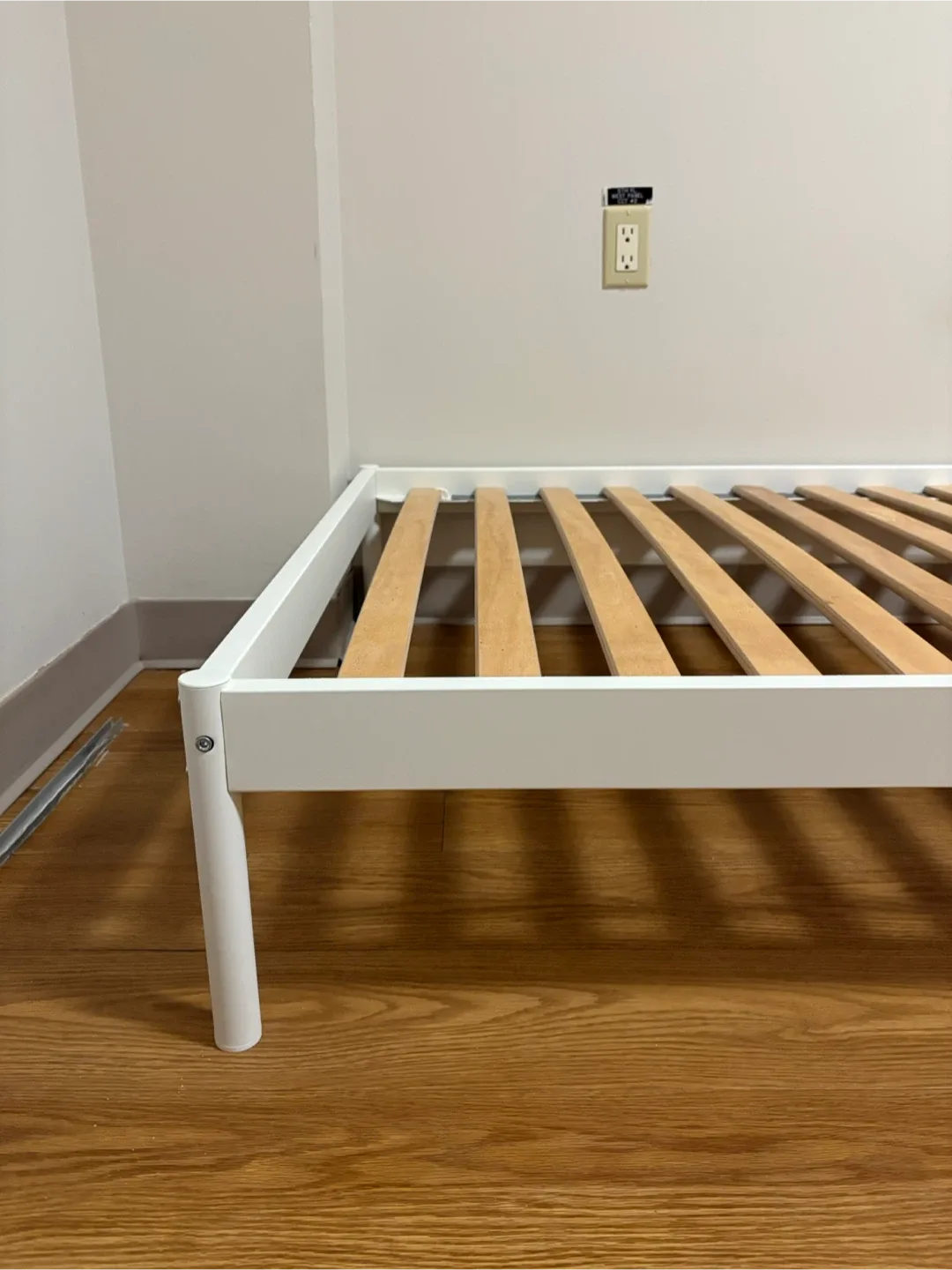 IKEA White Bed Frame VEVELSTAD with Slats image indicator(6)