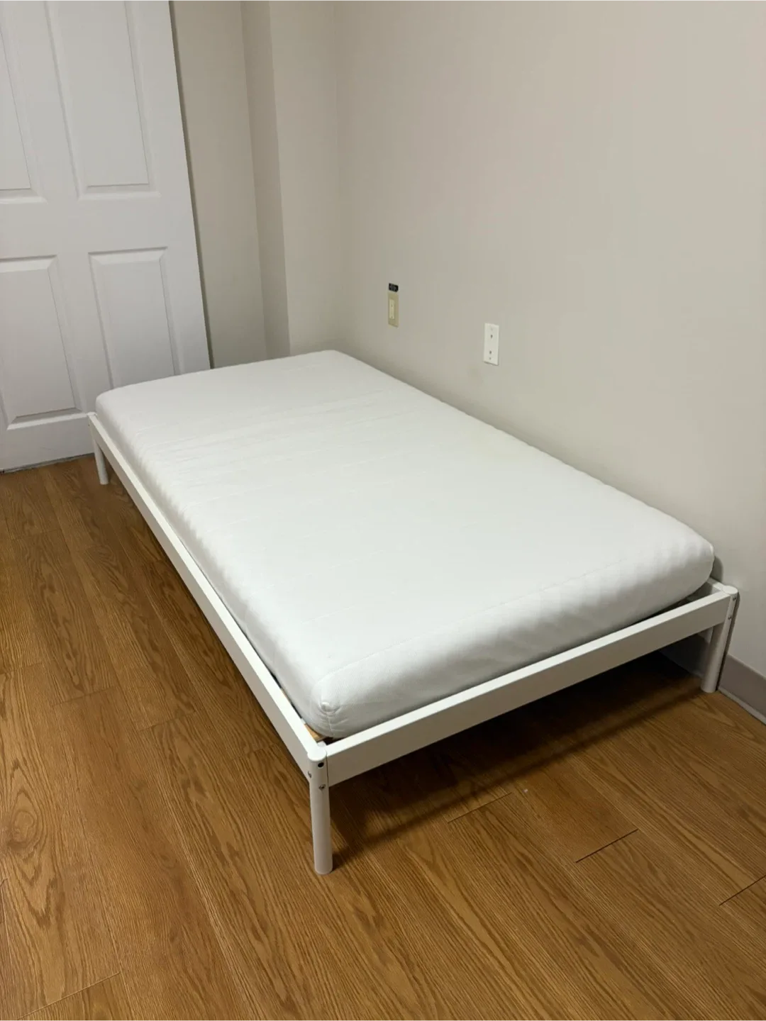 IKEA White Bed Frame VEVELSTAD with Slats image indicator(2)