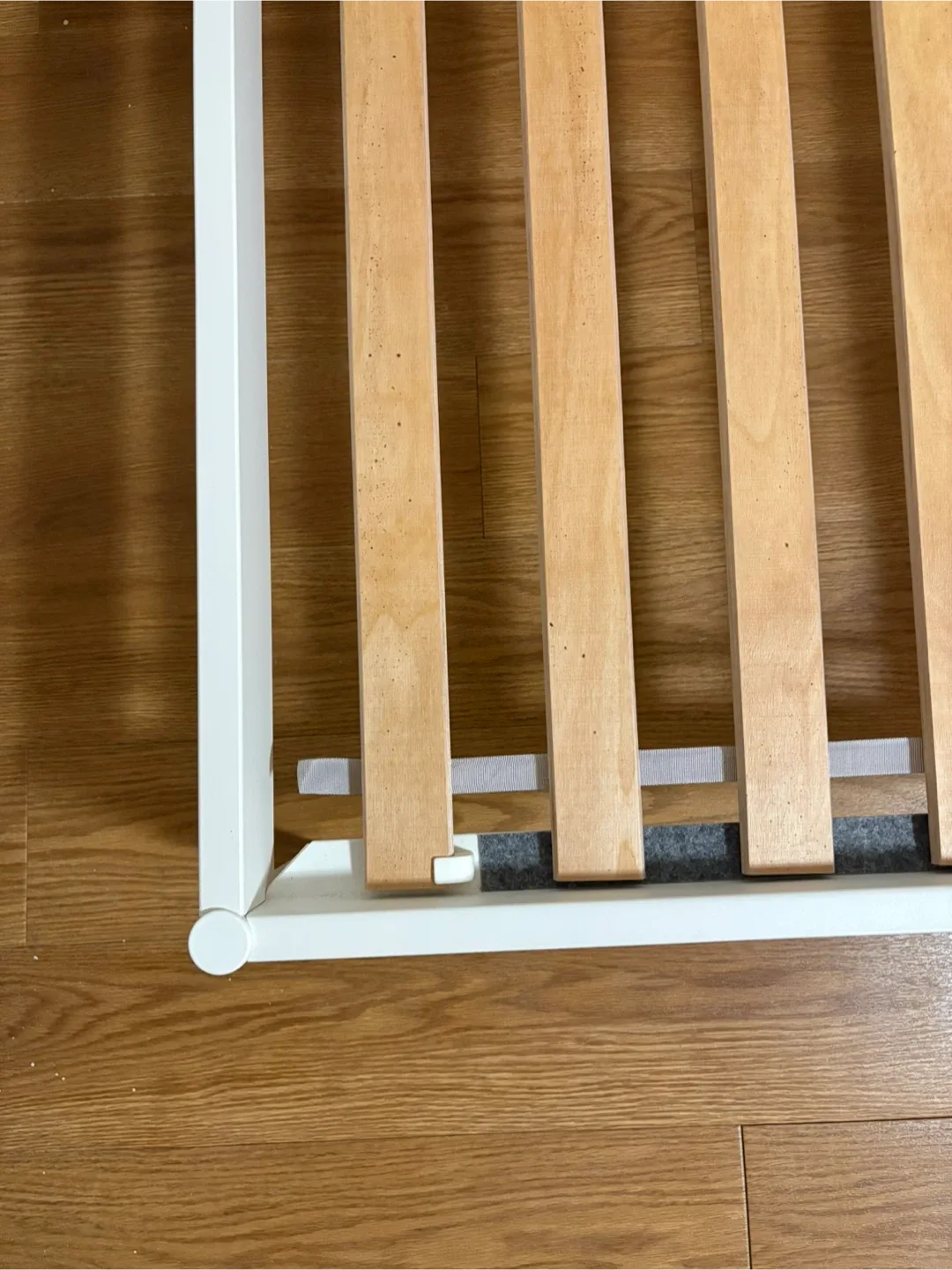 IKEA White Bed Frame VEVELSTAD with Slats image indicator(7)