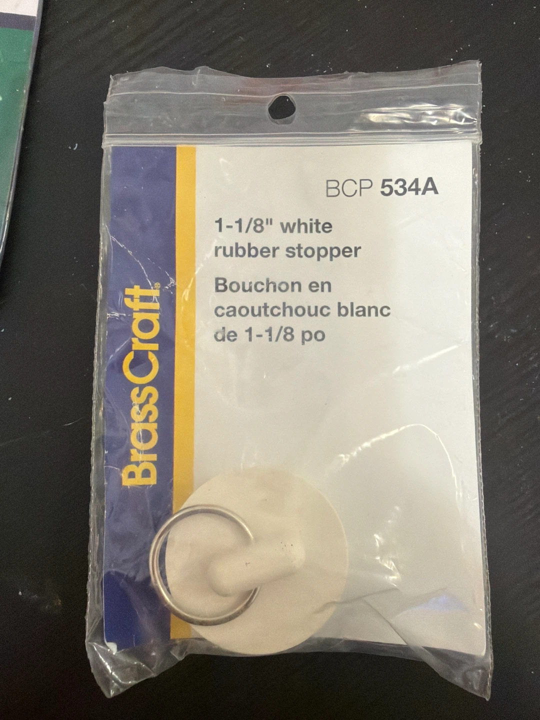 1-1/8" White Rubber Stopper - New!