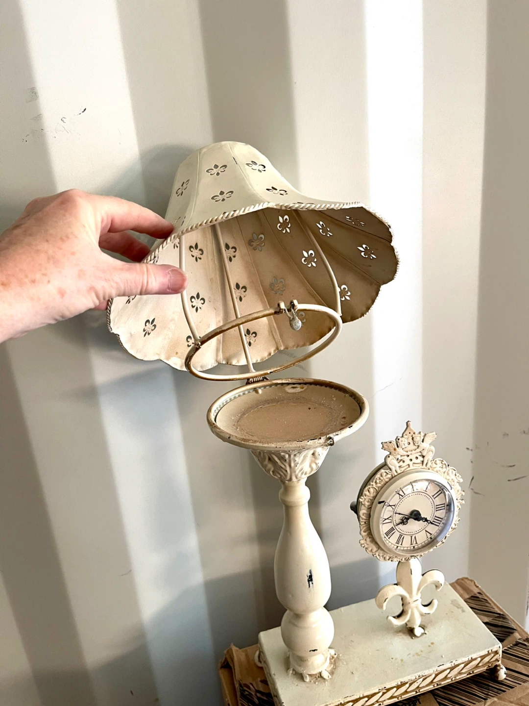 Vintage Style Candleholder Lamp with Clock 🥕 - photo 2