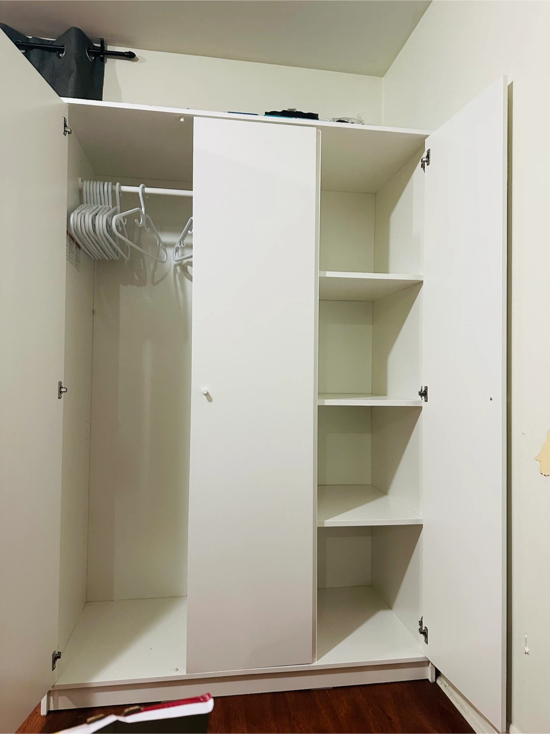 White IKEA Wardrobe with Shelves