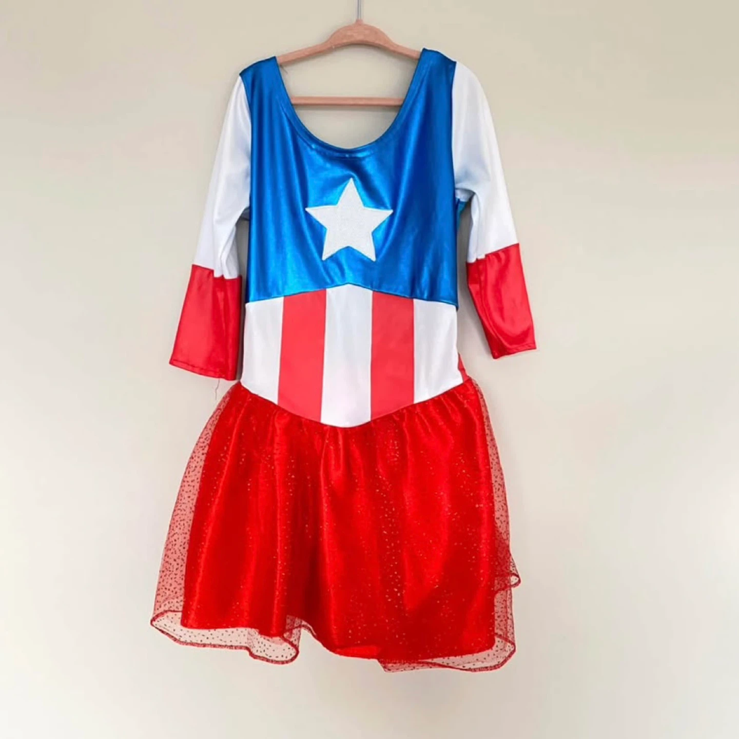 Girls Dress Up Costume Captain America Sz 6-7