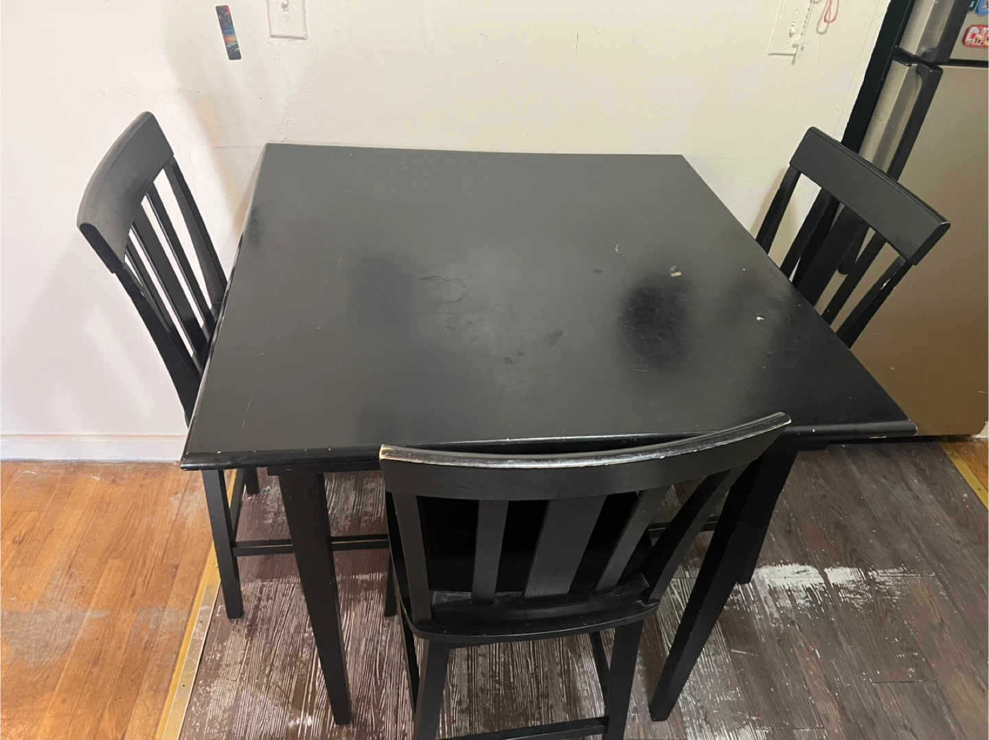 Black Dining Table with 4 Chairs