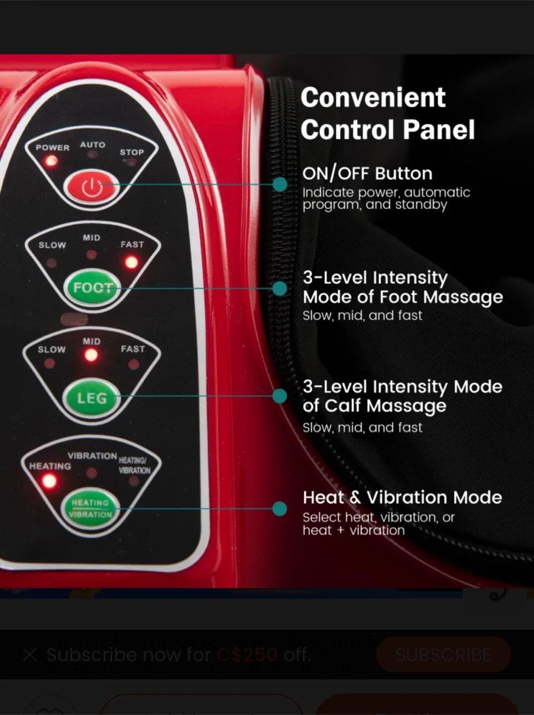 Foot Massager - Red & Black image indicator(9)
