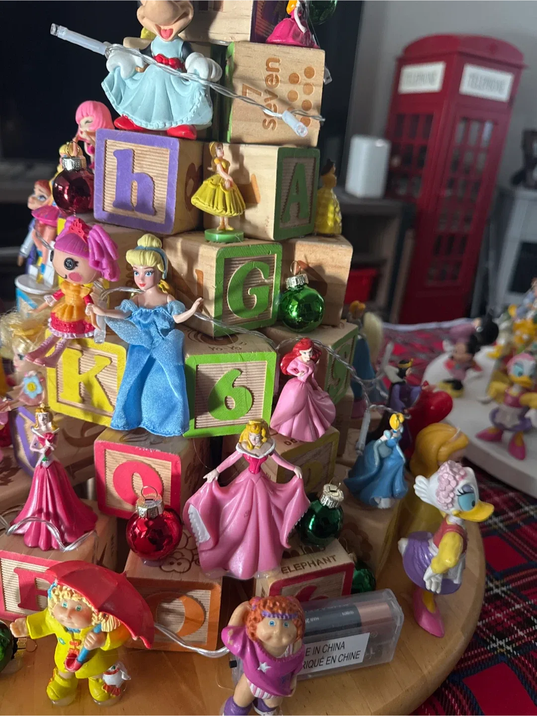 New Wooden blocks girly Xmas Tree  Disney Princess Figurines image indicator(2)