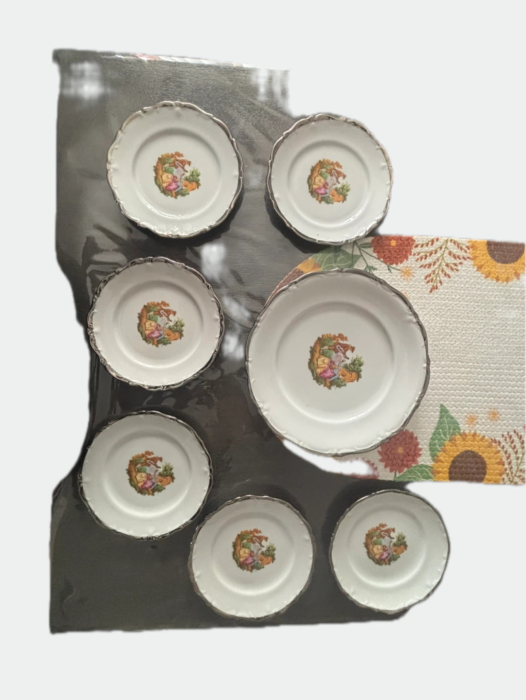 Vintage Floral Plates Set