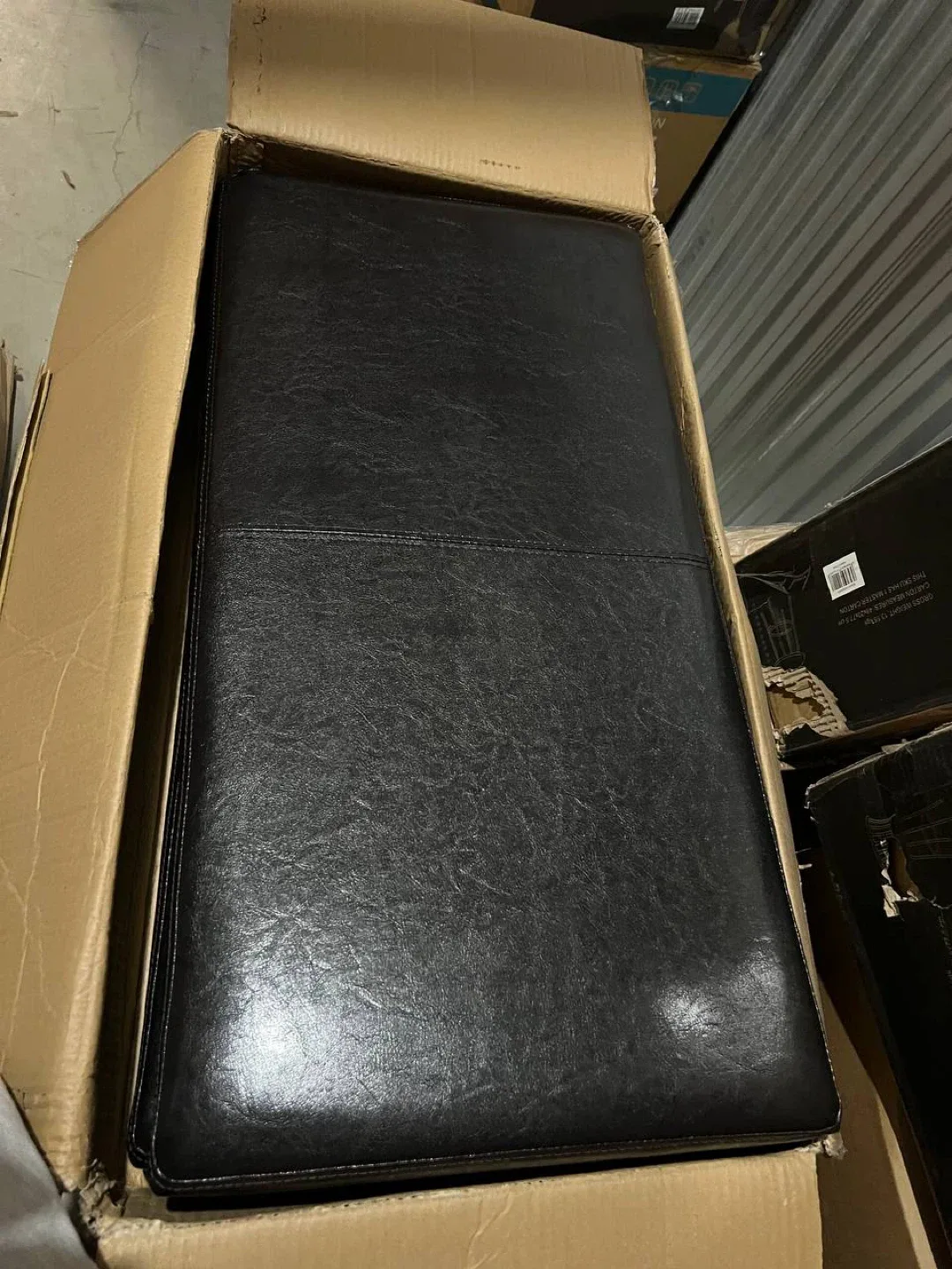 Storage Ottoman Bench - Black Faux Leather image indicator(2)