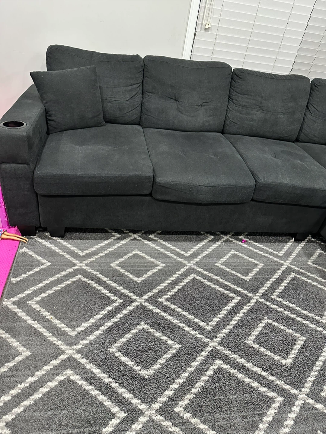 Dark Grey Sectional Couch - photo 2