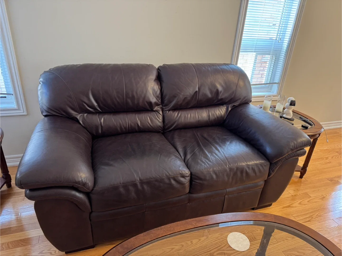 Brown Leather Sofa - Gently Used image indicator(2)