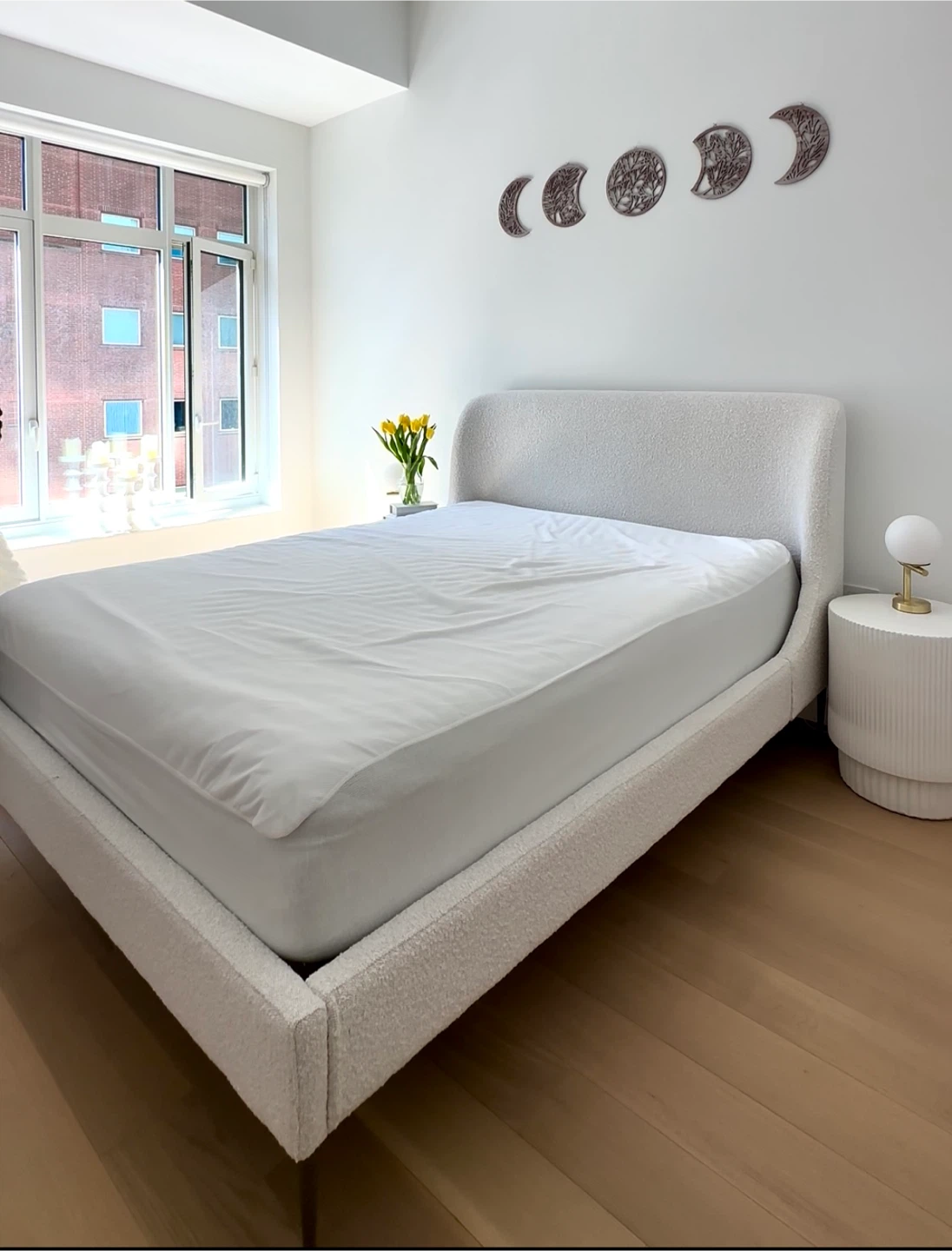 CB2 White Bed Frame Queen