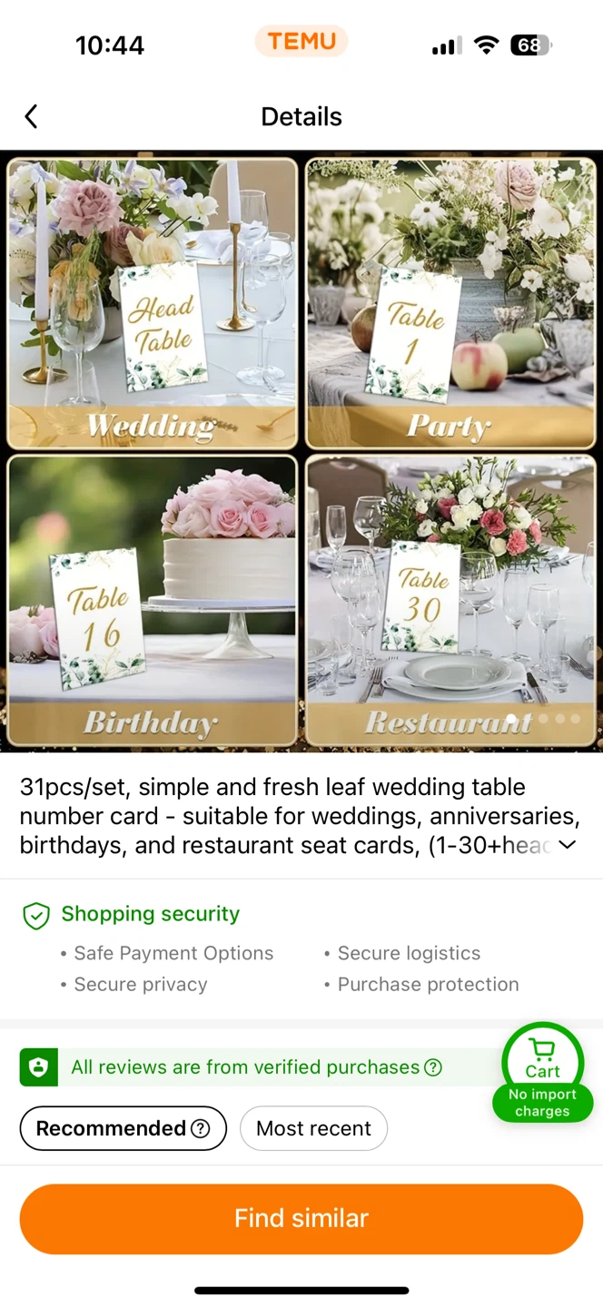 OUTUS 16-Piece Golden Rimmed Acrylic Table Sign Holders - photo 4