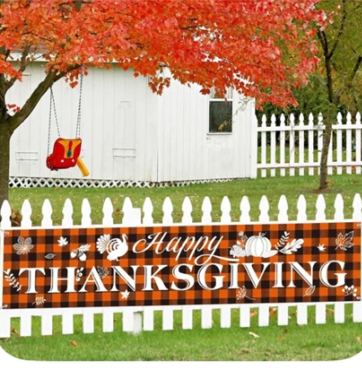 Large thanksgiving banner decoration fall thumbnail