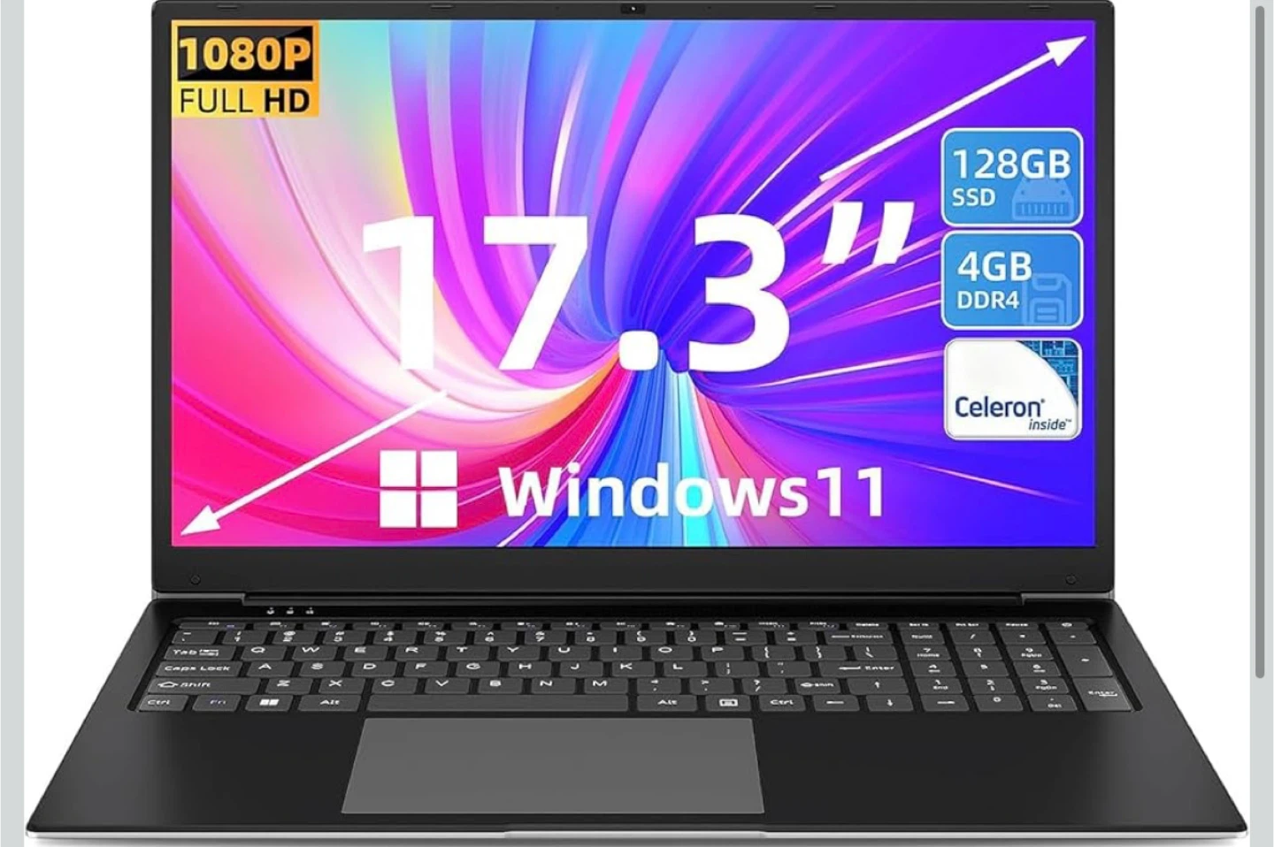 17.3" Laptop - 128GB SSD, 4GB DDR4, Windows 11