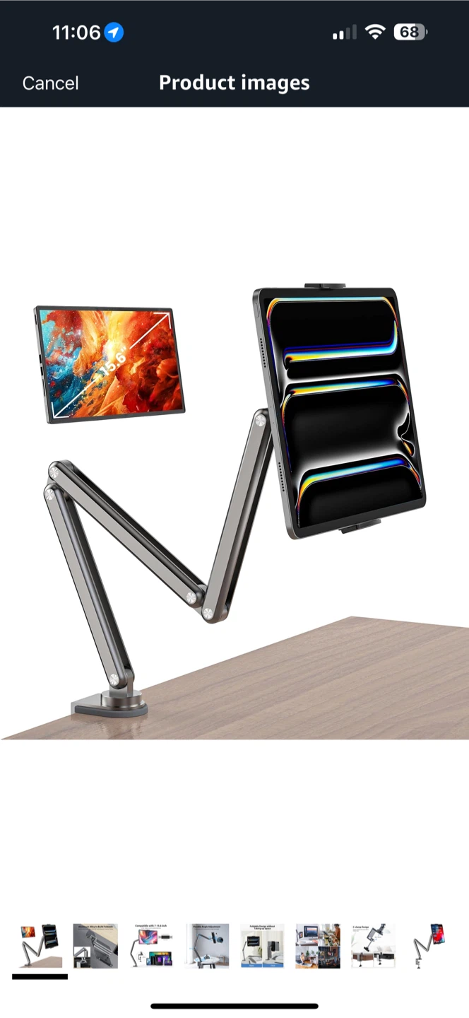 Adjustable Tablet/Monitor Desk Mount - 7-15.6 inch - photo 3