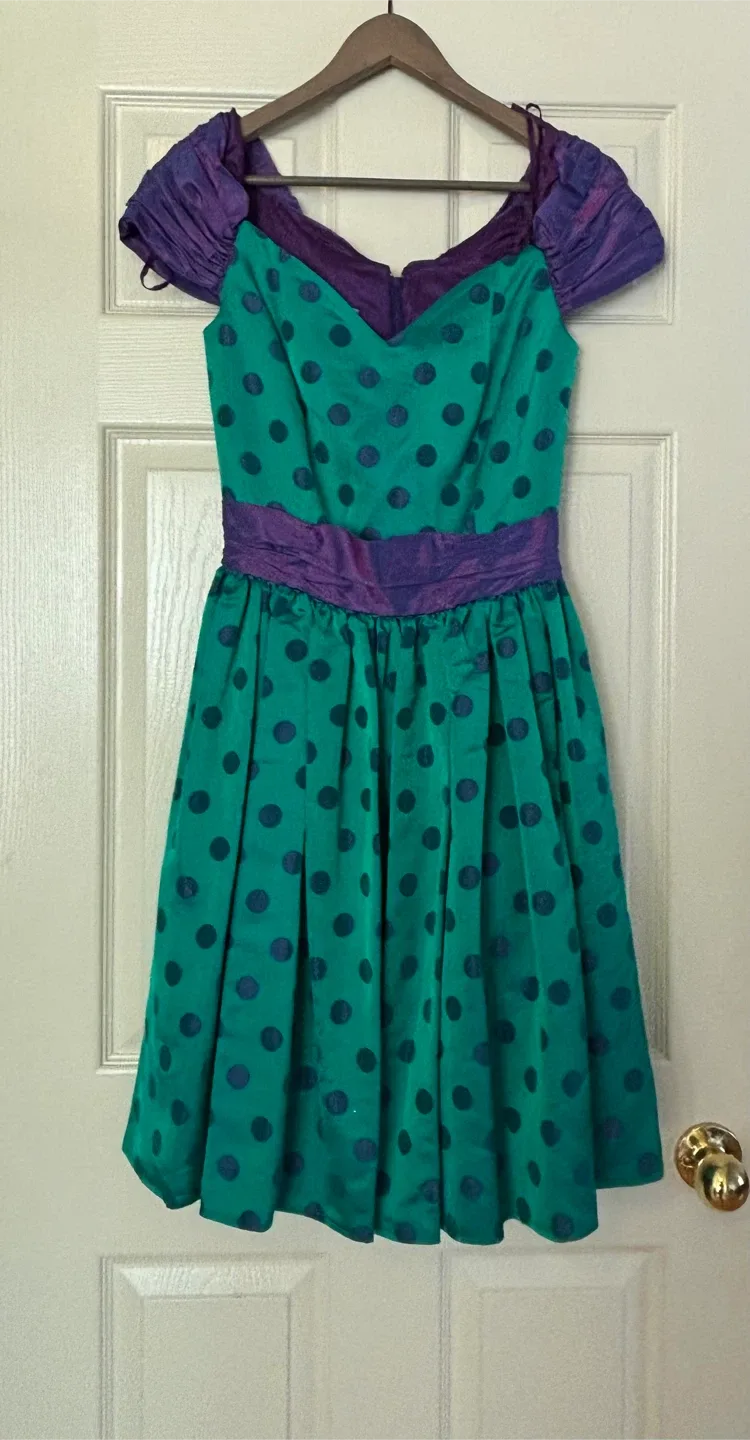 Green & Purple Polka Dot Dress image indicator(2)
