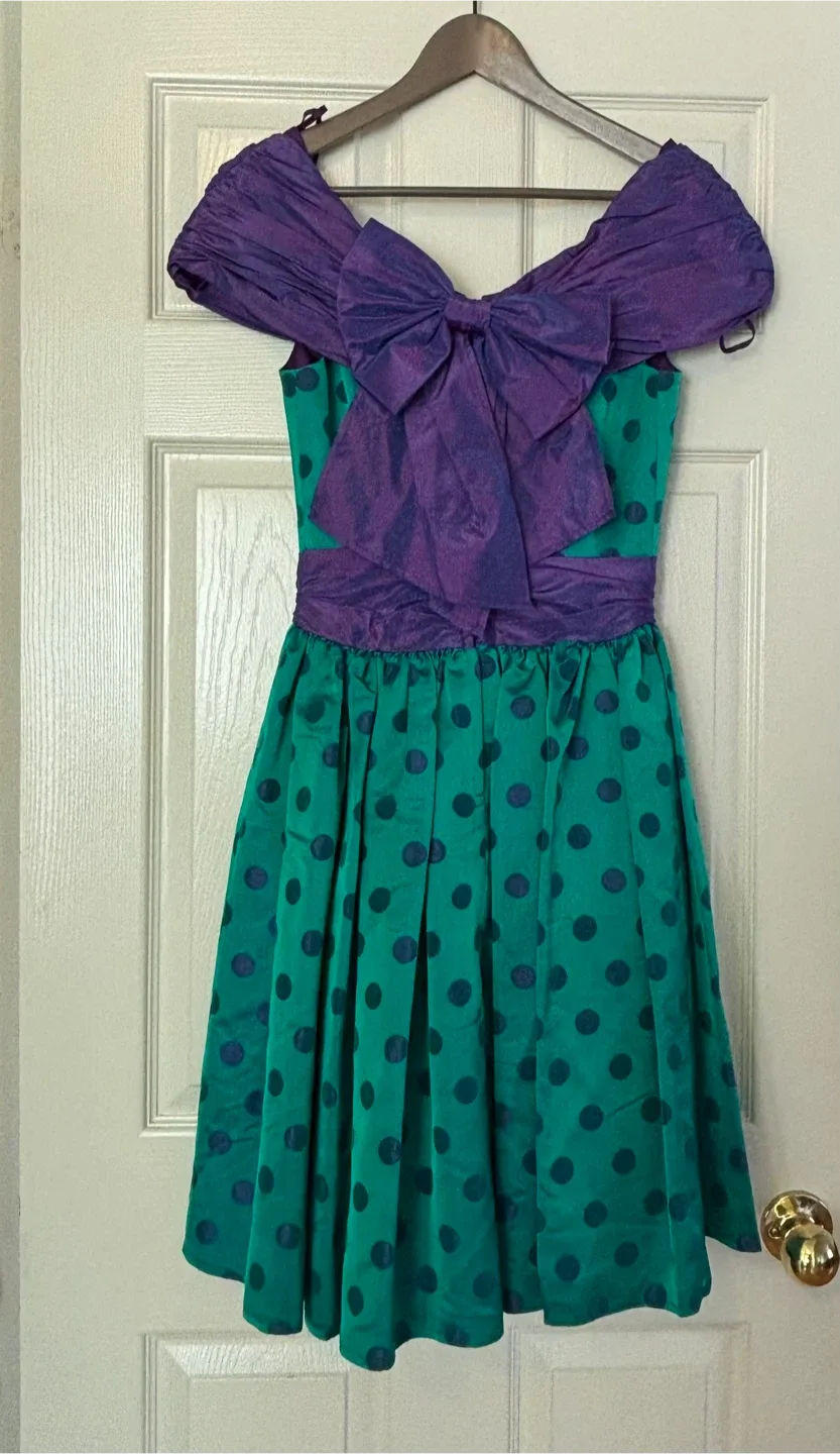 Green & Purple Polka Dot Dress thumbnail