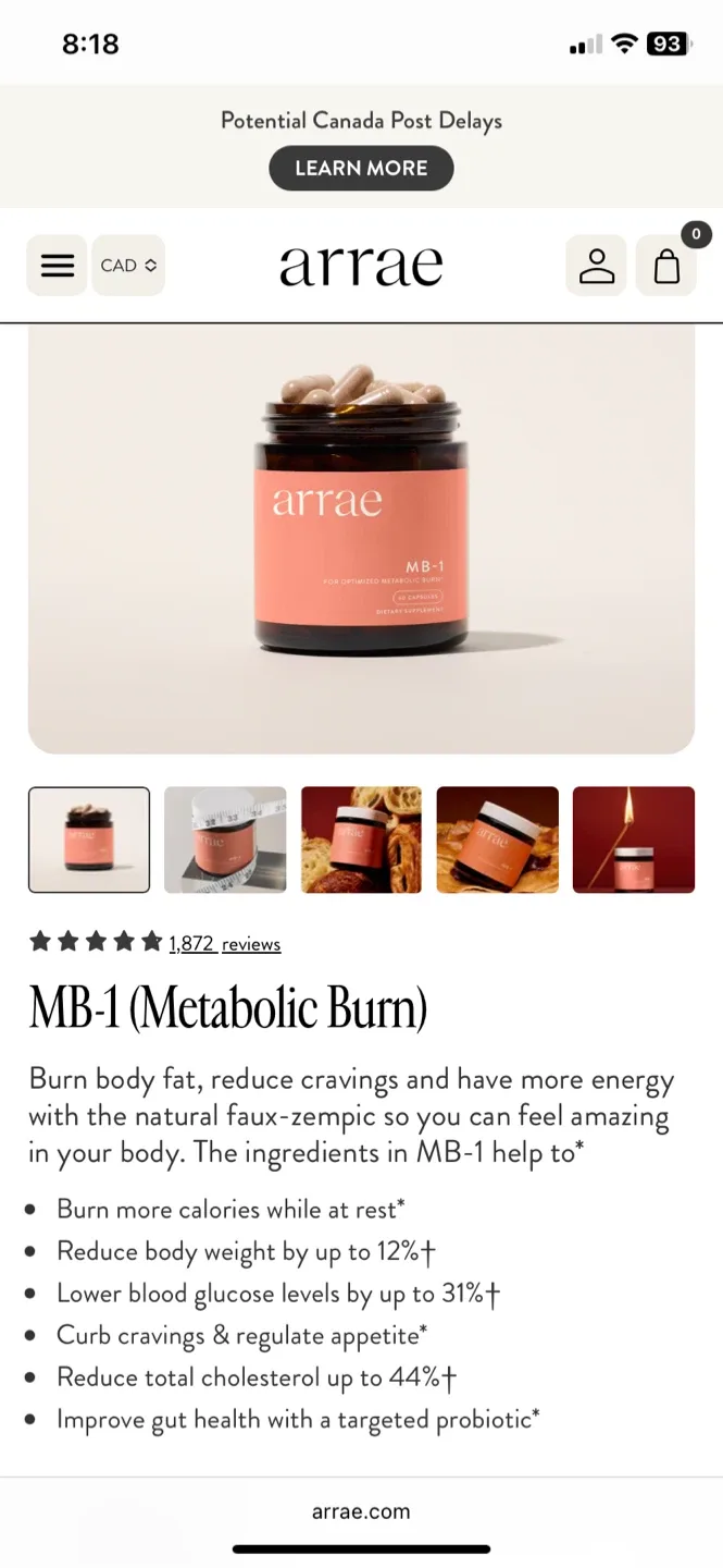 Arrae MB-1 Optimized Metabolic Burn - New! image indicator(6)