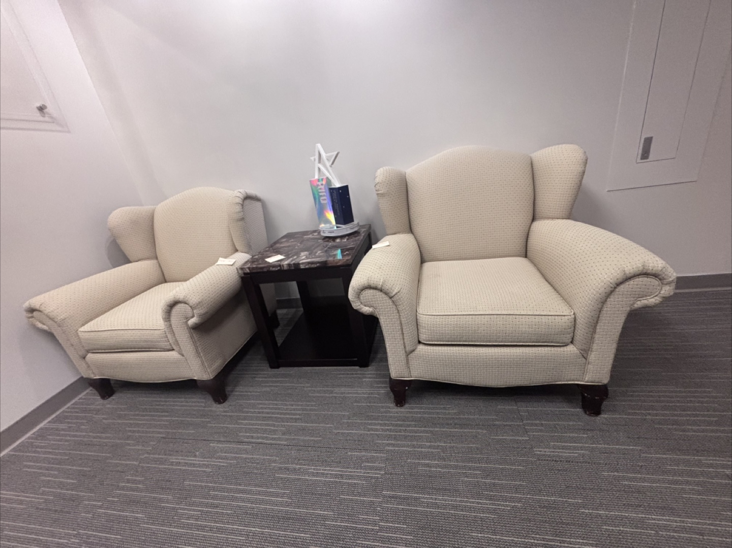Wingback Armchair - Beige, 32" Wide