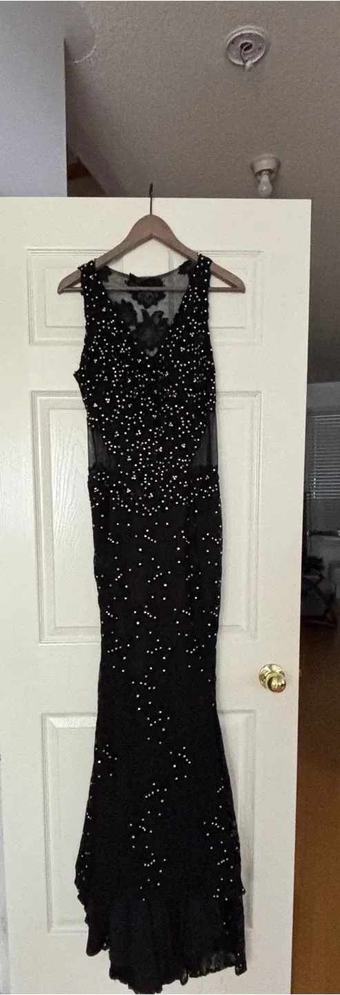 Black Embellished Evening Gown image indicator(2)