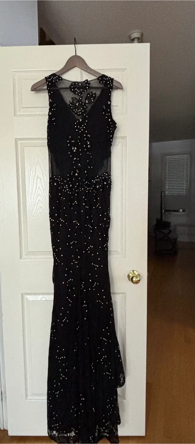 Black Embellished Evening Gown thumbnail