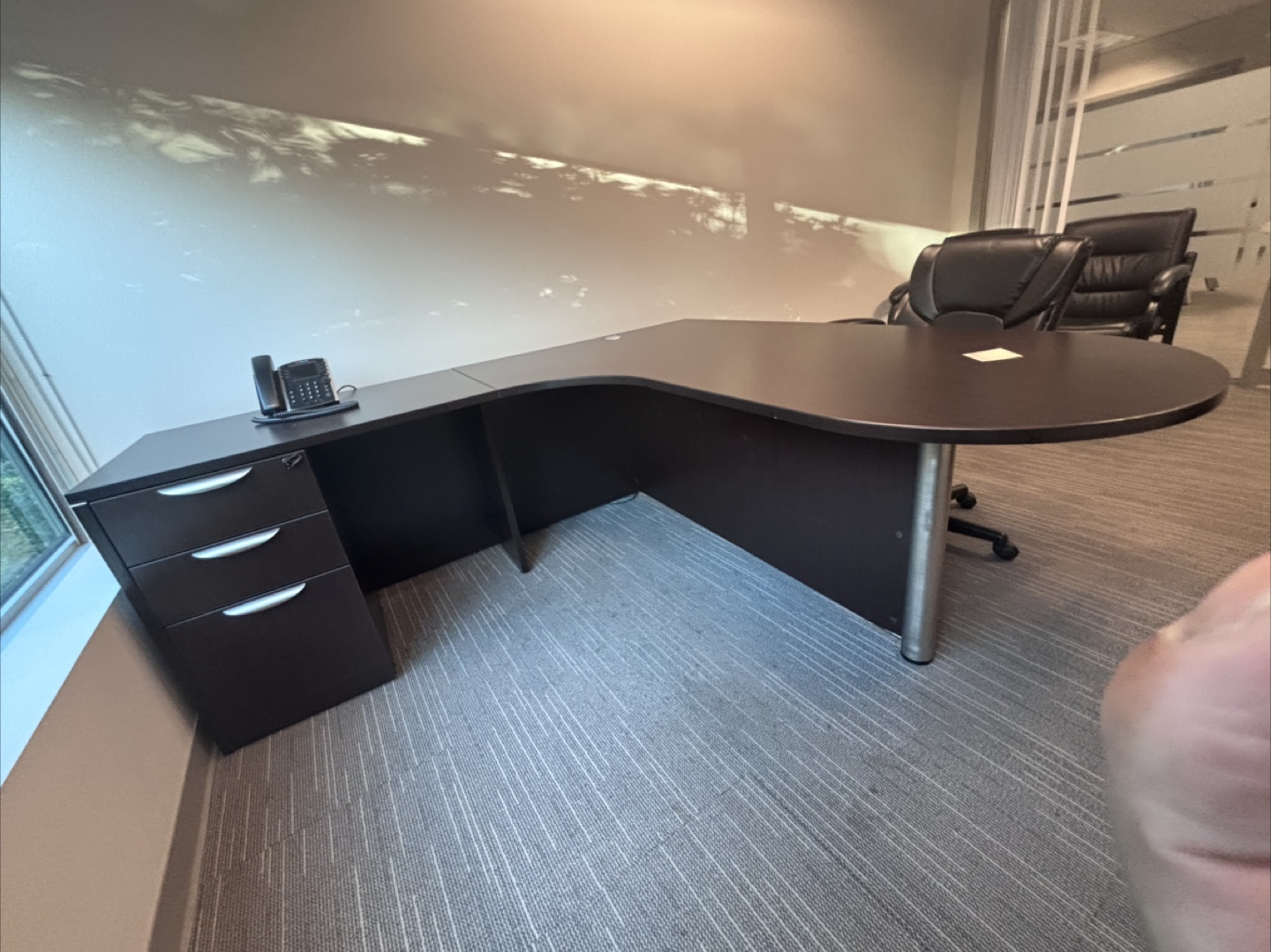 Large Brown Office Desk - 72" x 82" - photo 2