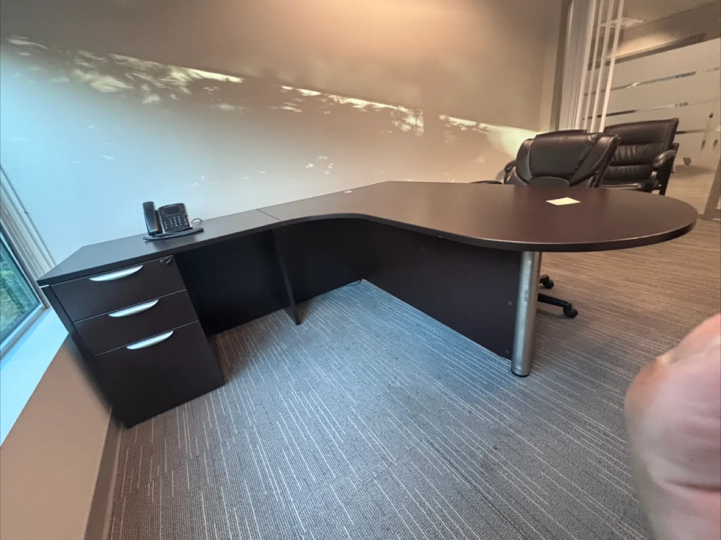 Large Brown Office Desk - 72" x 82" image indicator(2)