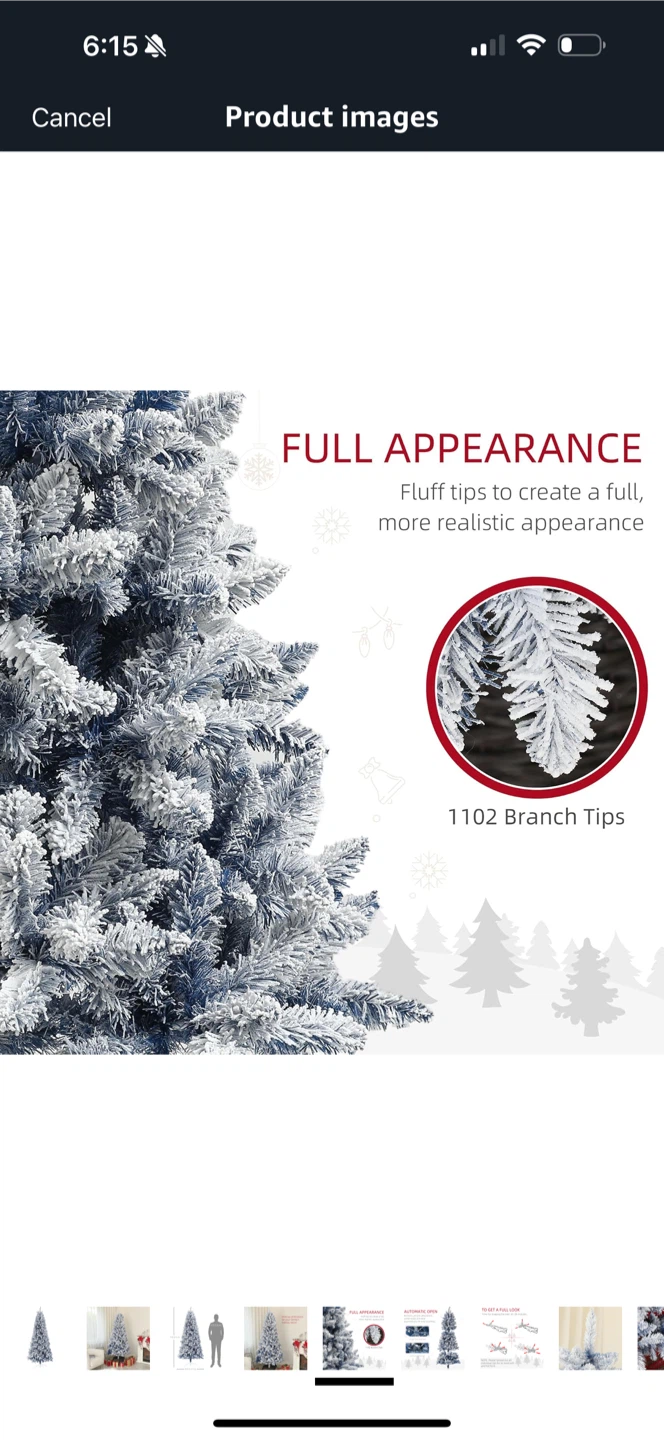 Flocked Blue Christmas Tree 7ft - photo 3