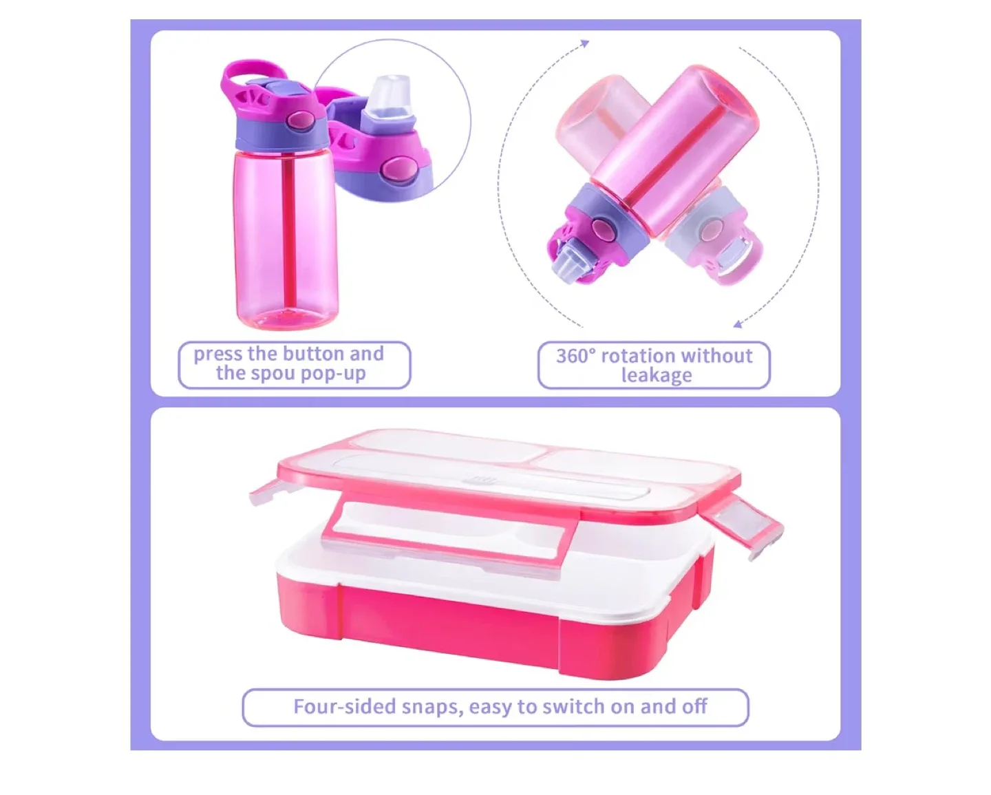 Unicorn Lunch Box Set – 6 Piece Complete Kit for Girls image indicator(9)