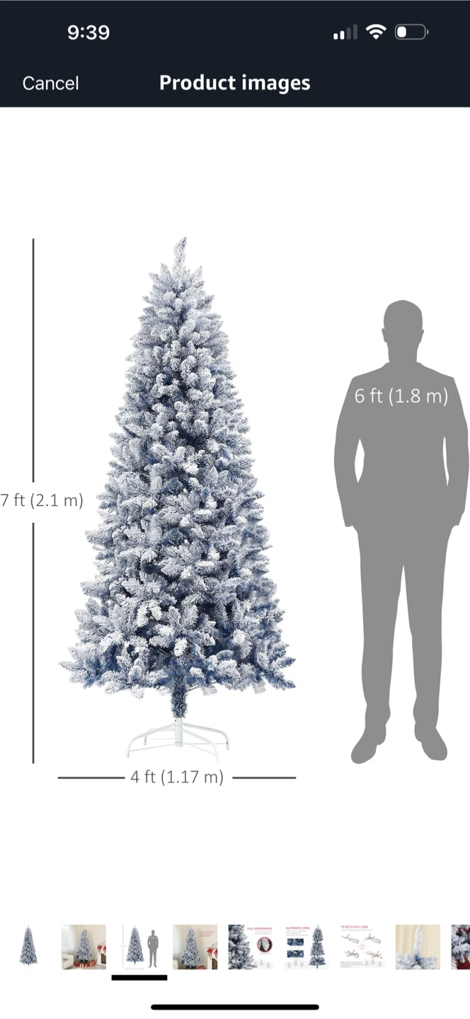 Flocked Blue Christmas Tree 7ft - photo 5