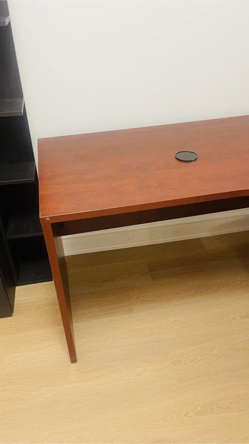 Wooden L-Shaped Desk with Drawers thumbnail